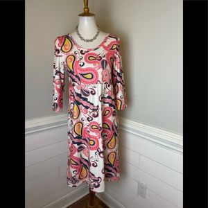 Lilly Wolly Doodle Bright Floral & Paisley Dress S FREE SHIP